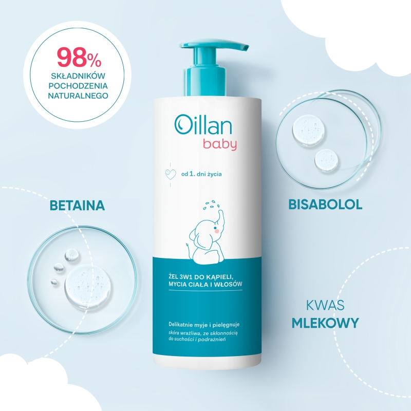 Oillan Baby,  żel 3w1, 750 ml