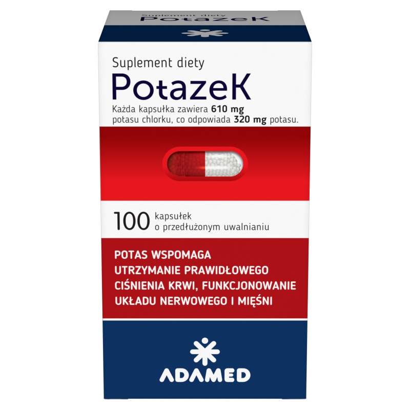 Potazek, kapsułki  ze składnikami pomagającymi utrzymać prawidłowe ciśnienie krwi, 100 szt.