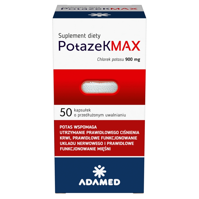 Potazek MAX, kapsułki ze składnikami pomagającymi utrzymać prawidłowe ciśnienie krwi, 50 szt.