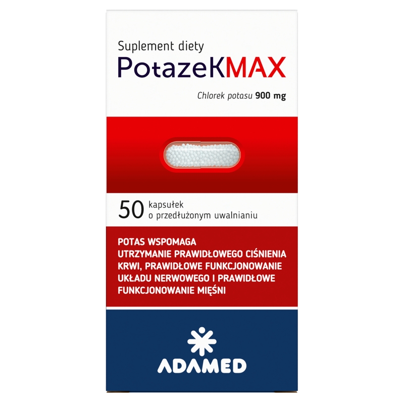 Potazek MAX, kapsułki ze składnikami pomagającymi utrzymać prawidłowe ciśnienie krwi, 50 szt.