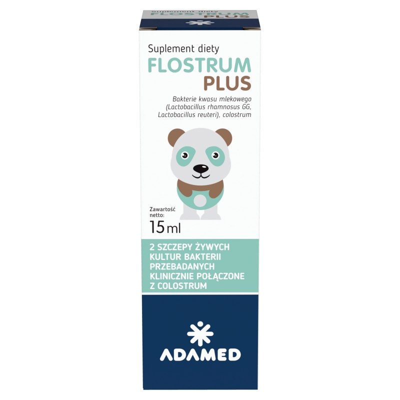 Flostrum Plus, krople ze składnikami uzupełniającymi dietę w błonnik i laktoferynę, 15 ml