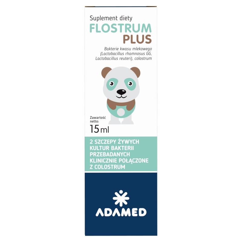 Flostrum Plus krople ze składnikami uzupełniającymi dietę w błonnik i laktoferynę, 15 ml