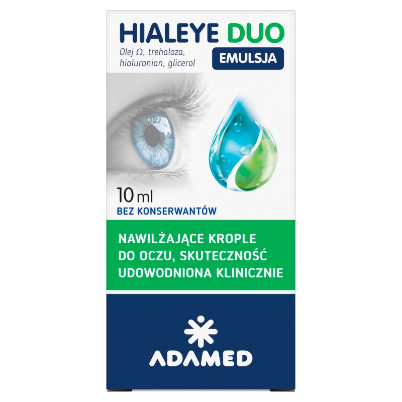 Hialeye Duo Emulsja 2% + 0,2% + 0,1% krople intensywnie nawilżające do oczu, 10 ml
