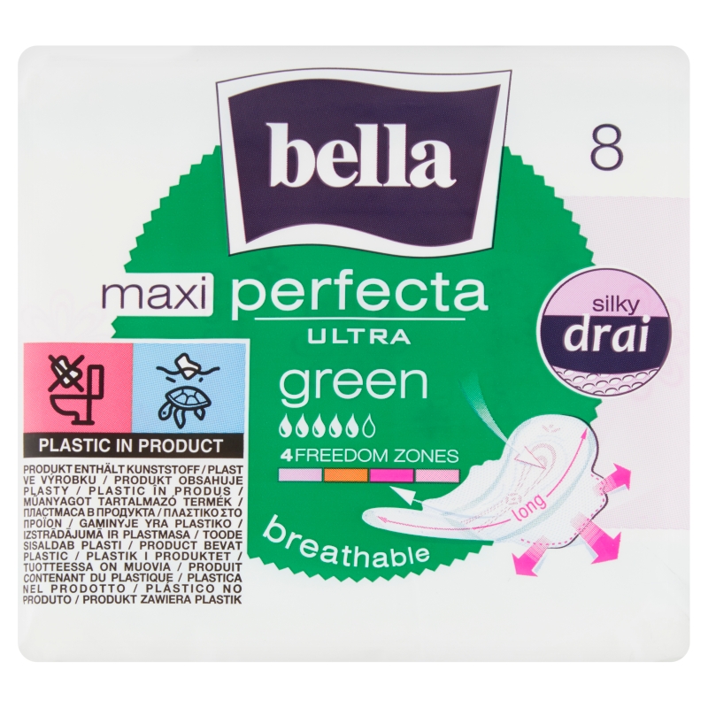 BELLA PERFECTA Ultra Maxi Green, podpaski ze skrzydełkami, 8 szt.