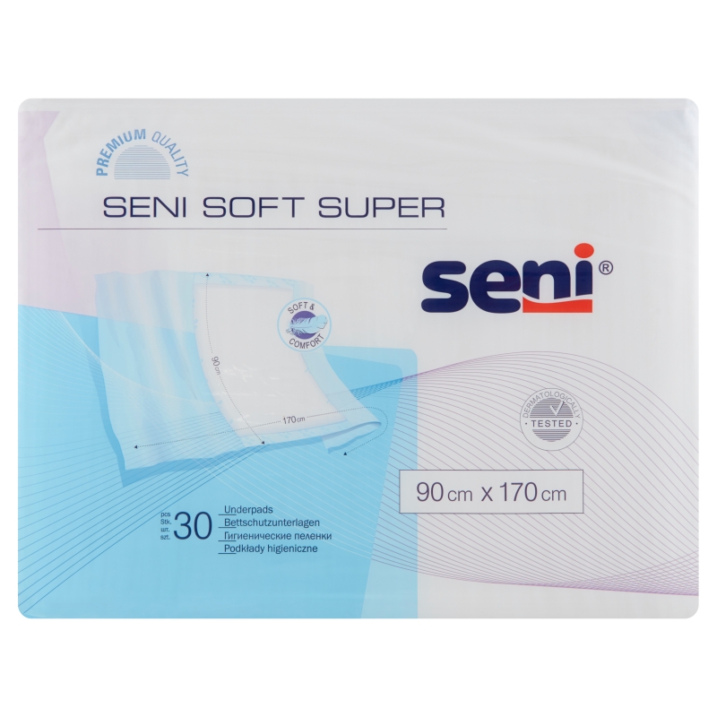 Seni Soft podkłady higieniczne, 90 x 170 cm, 30 szt.