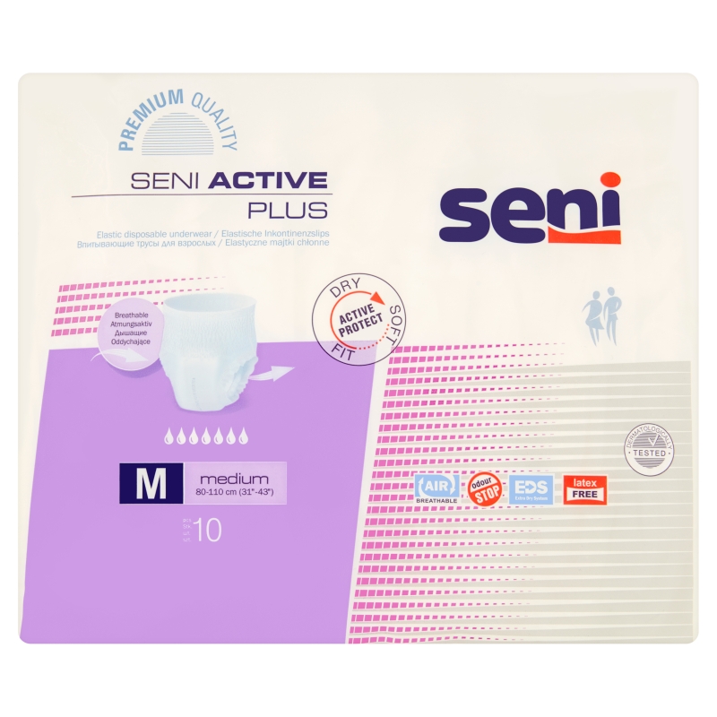 Seni Active Plus, majtki chłonne rozmiar M, 10 szt.