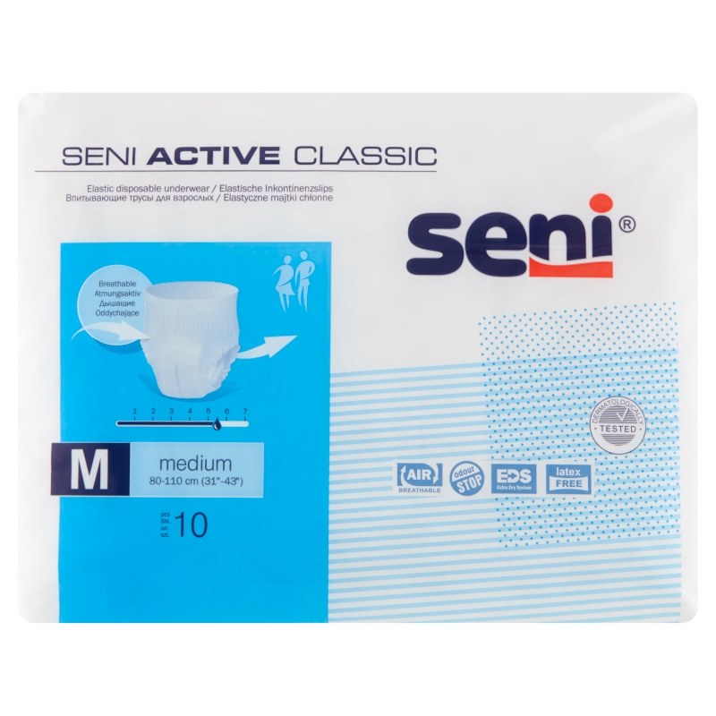 Seni Active Classic , majtki chłonne elastyczne, rozmiar M, 10 szt.