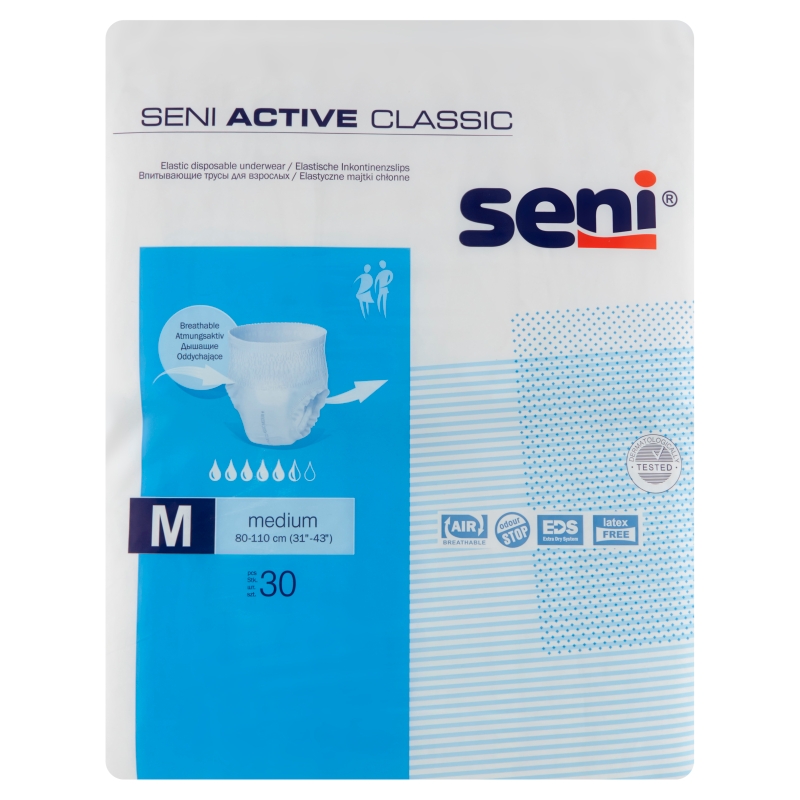 Seni Active Classic majtki chłonne elastyczne, rozmiar M, 30 szt.