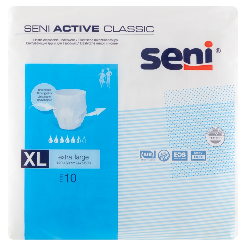 Seni Active Classic, majtki chłonne, XL, 10 szt.