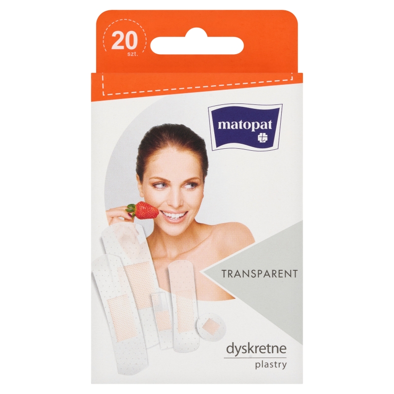 Matopat Transparent, zestaw plastrów, przezroczyste, 20 szt.