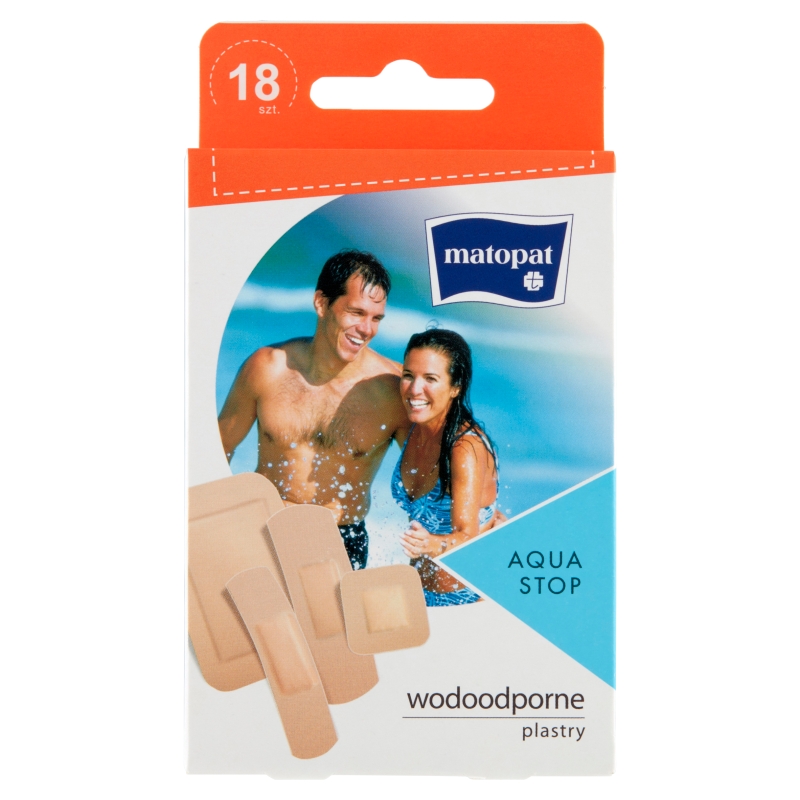 MATOPAT AQUA STOP, zestaw plastrów wodoodpornych, 18 szt.