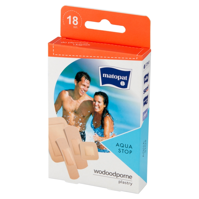 MATOPAT AQUA STOP, zestaw plastrów wodoodpornych, 18 szt.