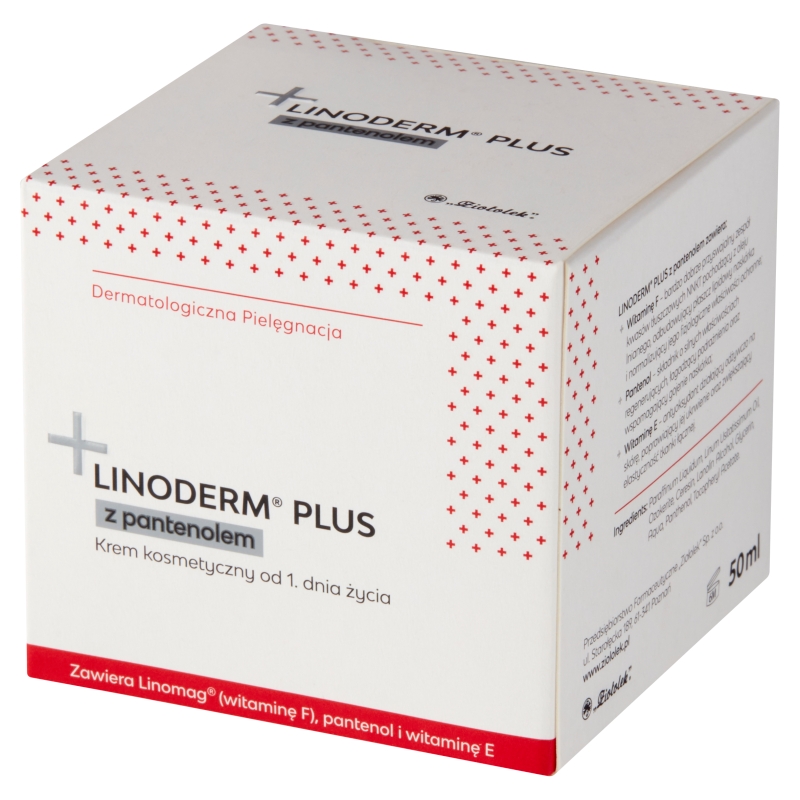 Linoderm Plus z pantenolem, krem natłuszczający do skóry suchej, skłonnej do odparzeń i odleżyn, 50 ml