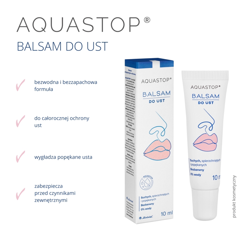 AQUASTOP, balsam do ust suchych i popękanych, 10 ml