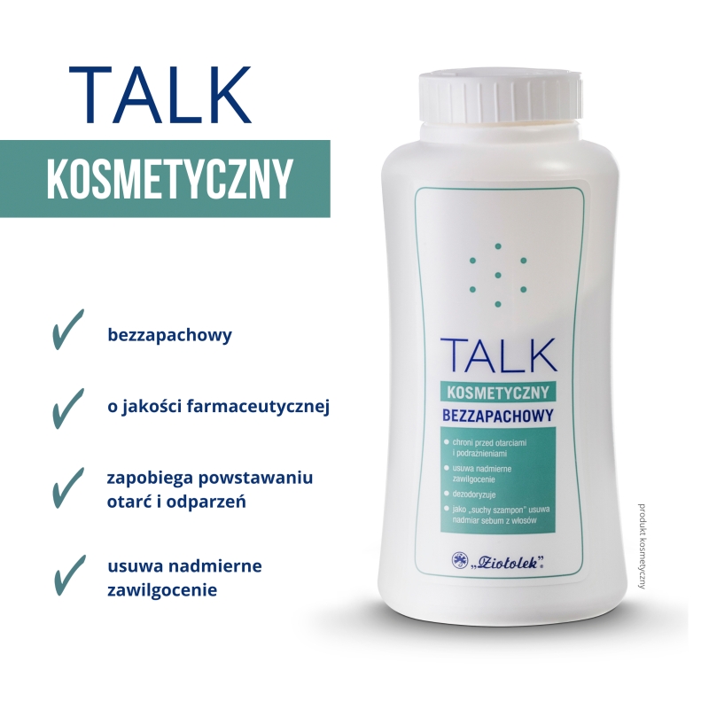 Talk kosmetyczny , puder zapobiegający otarciom i odparzeniom bezzapachowy, 100 g