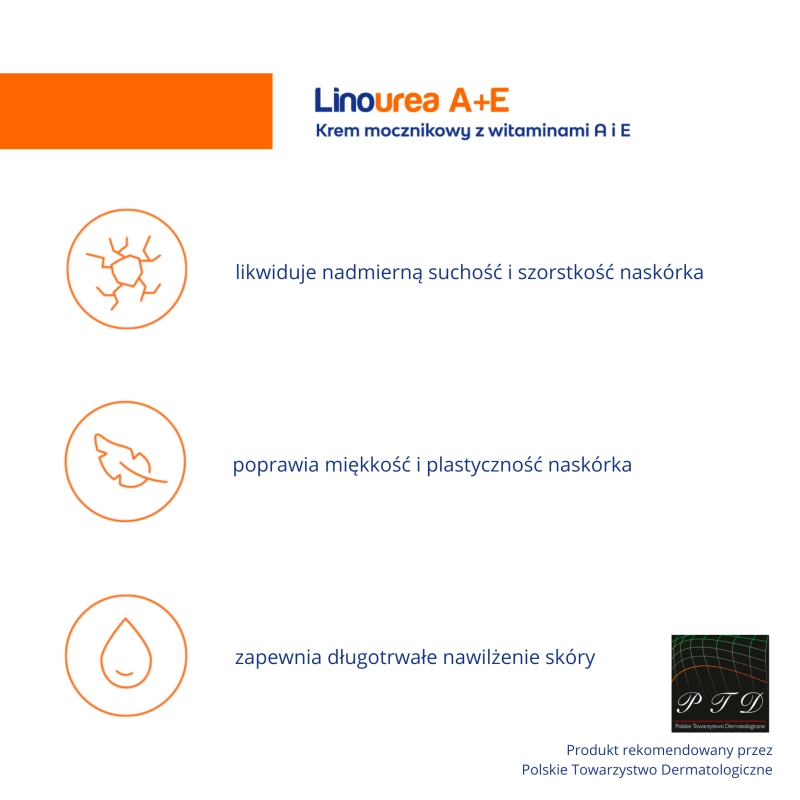 Linourea A+E, krem mocznikowy do wrażliwej i suchej skóry, tuba 50 g