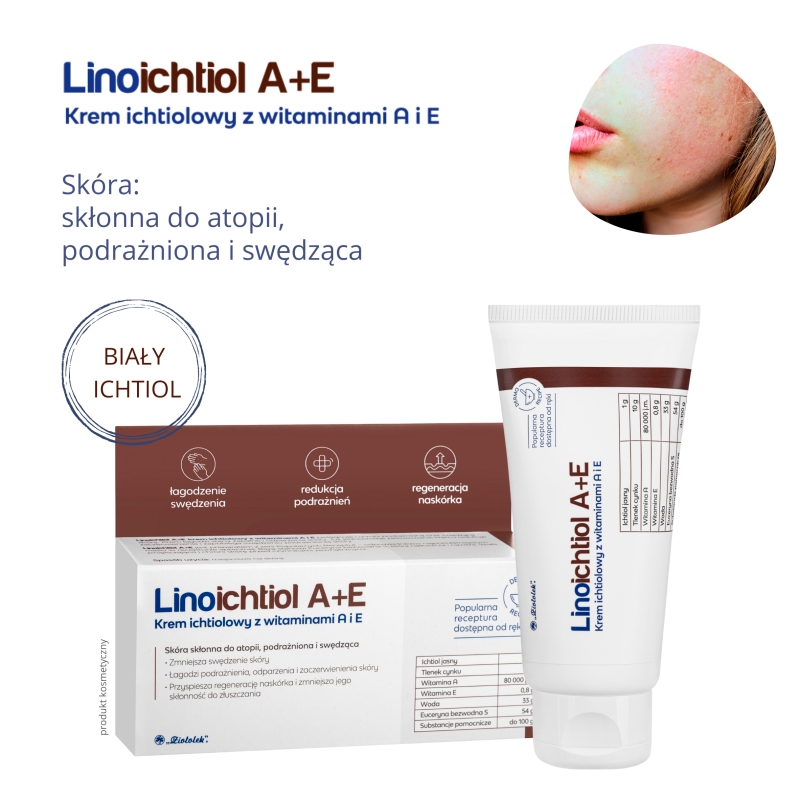 LINOICHTIOL A+E , krem ichtiolowy z witaminami A i E, 50 g