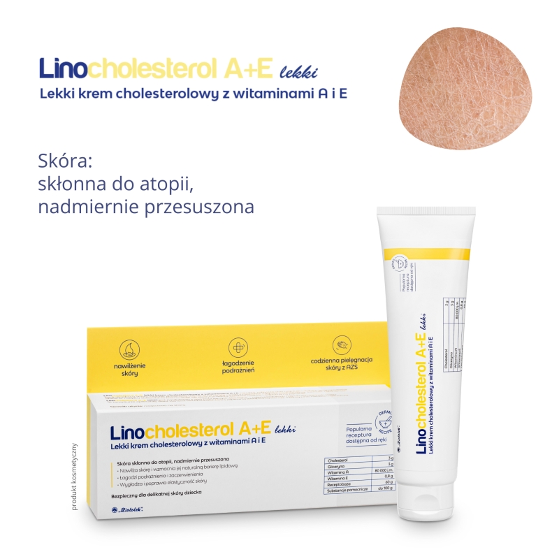LINOCHOLESTEROL A+E Lekki ,  krem cholesterolowy z witaminami A i E, 80 g