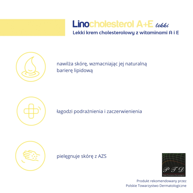 LINOCHOLESTEROL A+E Lekki ,  krem cholesterolowy z witaminami A i E, 80 g