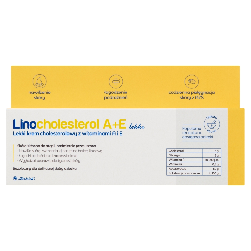 LINOCHOLESTEROL A+E Lekki ,  krem cholesterolowy z witaminami A i E, 80 g