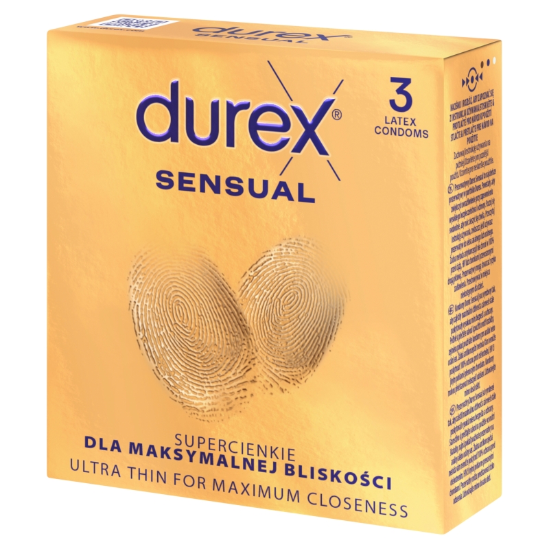 Durex Sensual, prezerwatywy, 3 szt.