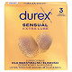 Durex Sensual Extra Lube, prezerwatywy, 3 szt. prezerwatywy, 3 szt.