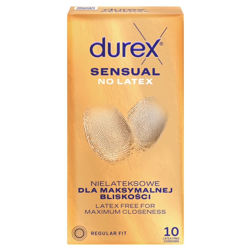 Durex Sensual No Latex, prezerwatywy nielateksowe, 10 szt.