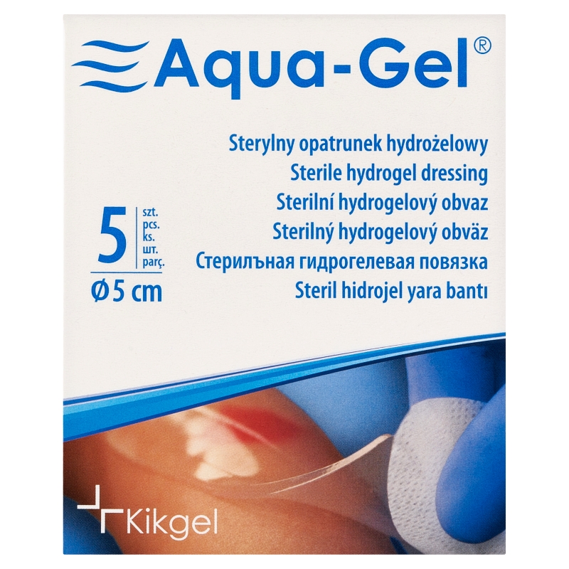 Aqua-Gel sterylny opatrunek hydrożelowy o średnicy 5 cm, 5 szt.