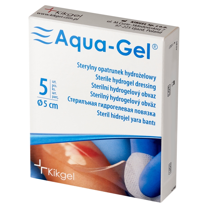 Aqua-Gel, sterylny opatrunek hydrożelowy o średnicy 5 cm, 5 szt.