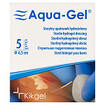 Aqua-Gel opatrunek na trudno gojące się rany, średnica 6,5 cm, 5 szt.