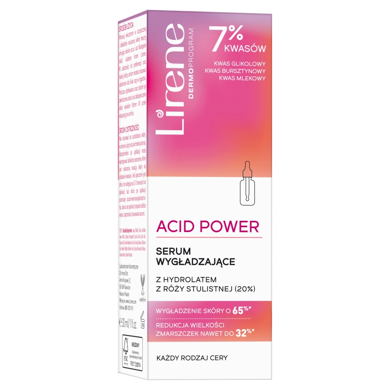 Lirene Acid Power , serum wygładzające dla każdego rodzaju cery, 30 ml