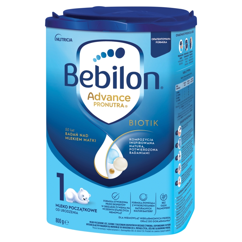 Bebilon 1 z Pronutra-Advance, Dla niemowląt od urodzenia do 6 miesiąca życia 800 g