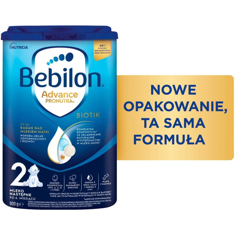 Bebilon 2 z Pronutra Advance, proszek mleko następne powyżej 6 miesiąca życia, 800 g