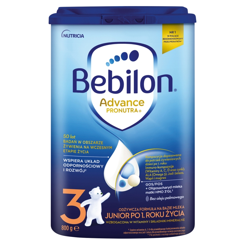 Bebilon Junior 3 z Pronutra+ , proszek mleko modyfikowane powyżej 1 roku życia, 800 g