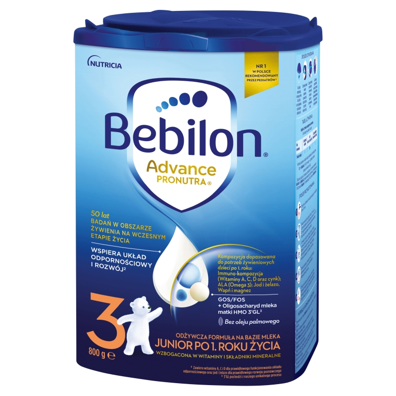 Bebilon Junior 3 z Pronutra+ , proszek mleko modyfikowane powyżej 1 roku życia, 800 g