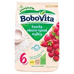 Bobovita kaszka mleczno-ryżowa, malina, bez glutenu, 4m+, 230 g