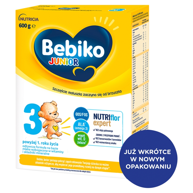Bebiko Junior 3 Nutriflor Expert, mleko modyfikowane powyżej 1 roku życia, 600 g