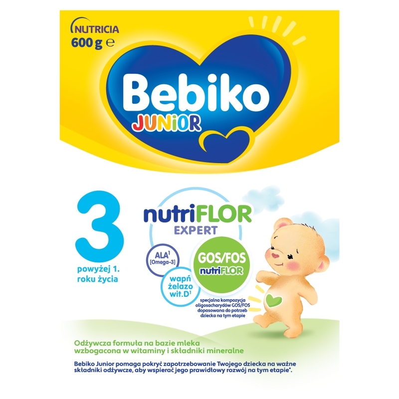 Bebiko Junior 3 Nutriflor Expert, mleko modyfikowane powyżej 1 roku życia, 600 g