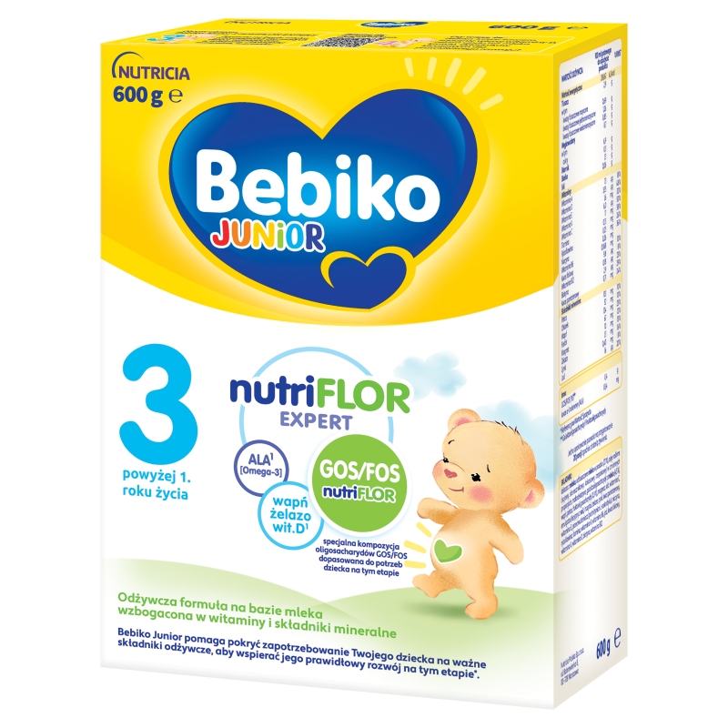 Bebiko Junior 3 Nutriflor Expert, mleko modyfikowane powyżej 1 roku życia, 600 g