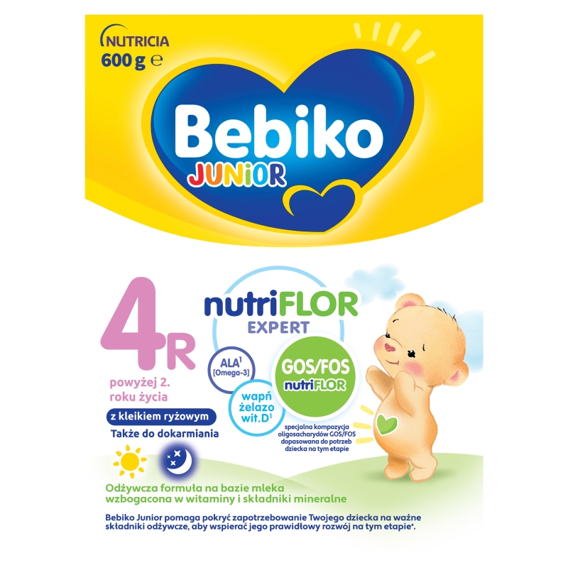 Bebiko Junior 4R , mleko modyfikowane powyżej 2 roku życia z kleikiem ryżowym, 600 g