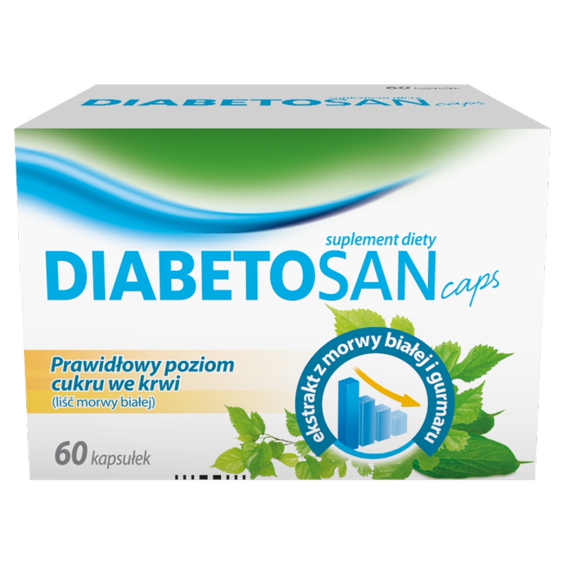 Diabetosan Caps , kapsułki ze składnikami na prawidłowy poziom cukru we krwi, 60 szt.