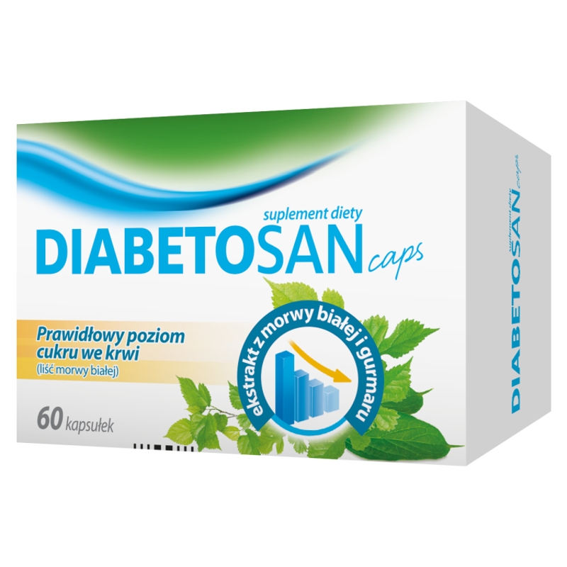 Diabetosan Caps , kapsułki ze składnikami na prawidłowy poziom cukru we krwi, 60 szt.