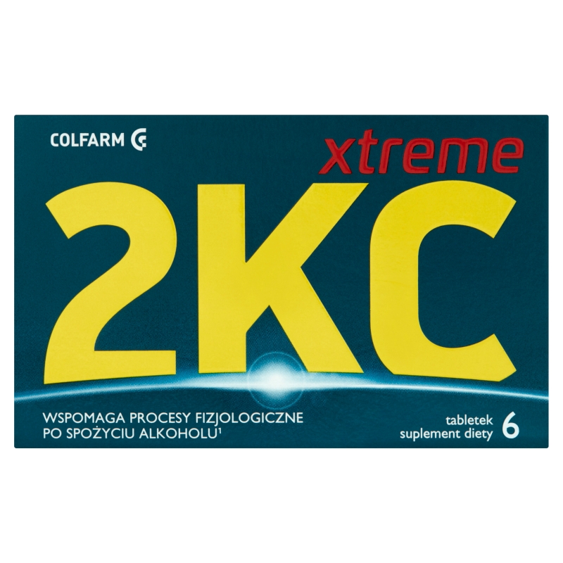2 KC Xtreme, tabletki ze składnikami wspomagającymi procesy fizjologiczne po spożyciu alkoholu, 6 szt.