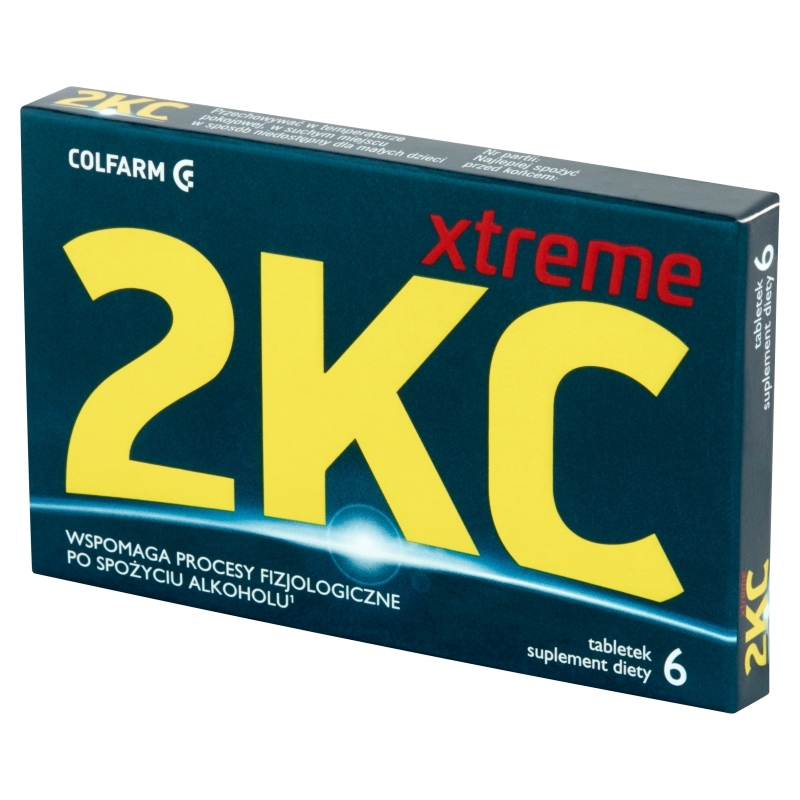 2 KC Xtreme, tabletki ze składnikami wspomagającymi procesy fizjologiczne po spożyciu alkoholu, 6 szt.