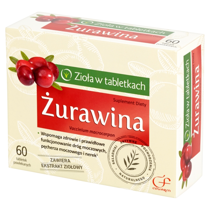 Żurawina , tabletki powlekane ze składnikami wspierającymi drogi moczowe, 60 szt.