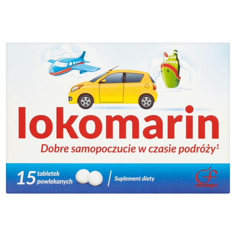 Lokomarin, tabletki z wyciągiem z imbiru wspierającym dobre samopoczucie podczas podróży, 15 szt.