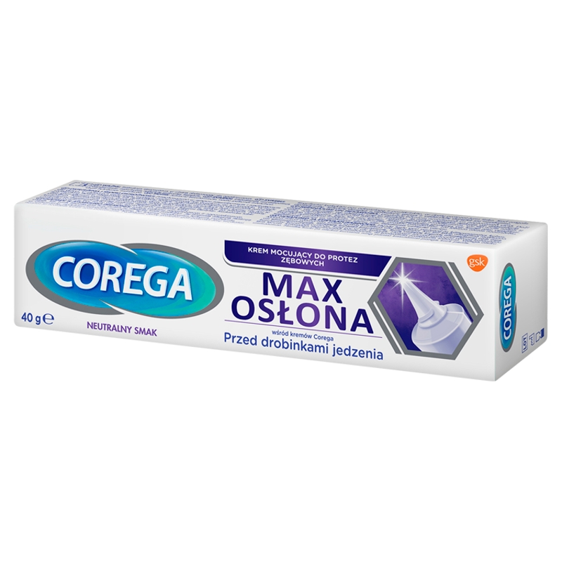 Corega Max Osłona, krem mocujący do protez zębowych o neutralnym smaku, 40 g
