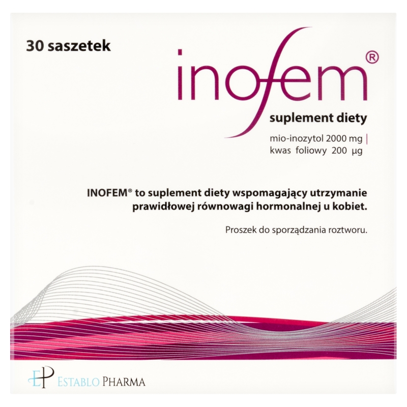 Inofem, proszek w saszetkach ze składnikami wspomagającymi równowagę hormonalną, 30 szt.