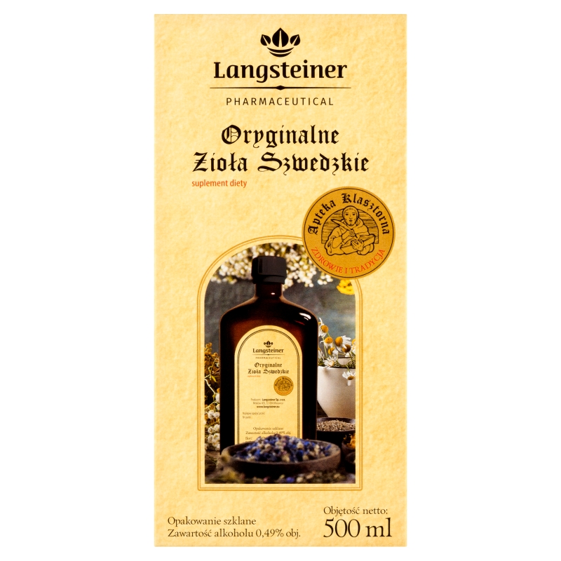 Bitter Oryginalne Zioła Szwedzkie , płyn ze składnikami wspomagającymi trawienie, 500 ml
