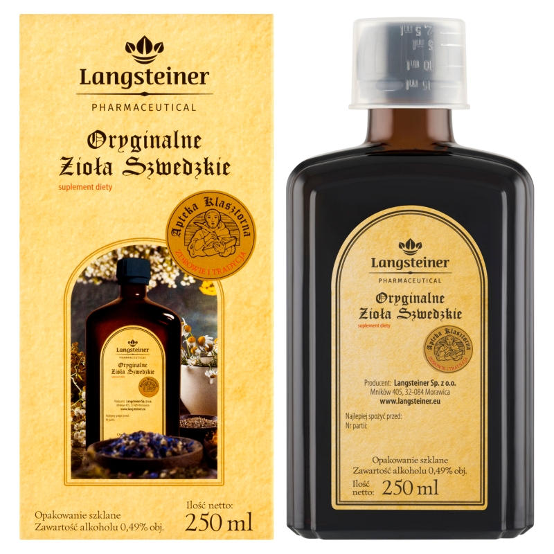 Bitter Oryginalne zioła szwedzkie, płyn ze składnikami poprawiającymi apetyt, 250 ml